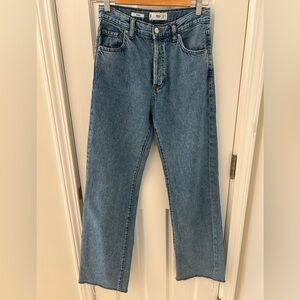 Mango Nora High Rise Wide Leg Jeans Medium Wash Size 2 Retro 90s Inspired